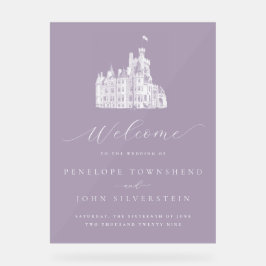 Lavender Vintage Castle Wedding Welcome アクリルサイン