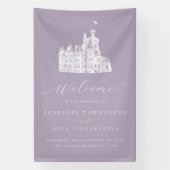 Lavender Vintage Castle Wedding Welcome 横断幕 (縦)