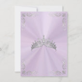 Lavender - Vintage Frame & Tiara Quinceanera サンキューカード (裏面)