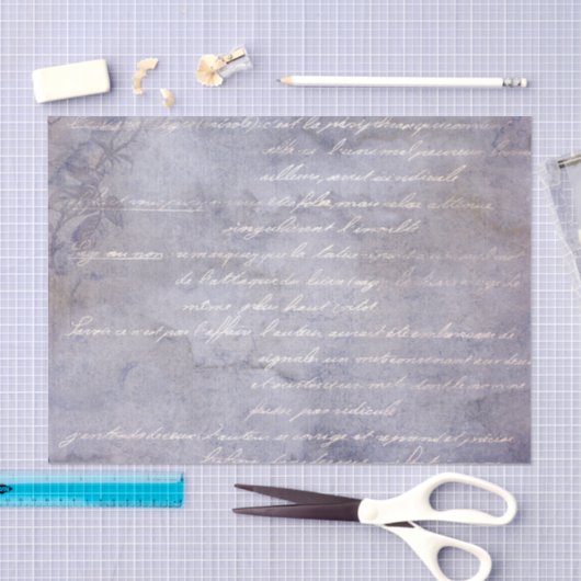 Lavender Vintage Script French 薄葉紙 (クラフト)