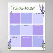 Lavender Vision Board | Goal Planner Worksheet ポスター (正面)