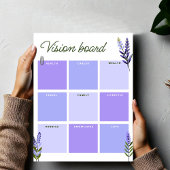 Lavender Vision Board | Goal Planner Worksheet ポスター