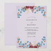 Lavender Vivid Spring Wedding 招待状 (正面/裏面)
