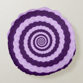 Lavender Vortex Bloom – Hypnotic Purple Spiral Ill ラウンドクッション (裏面)