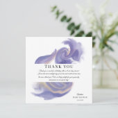 Lavender Watercolor Abstract Baby Shower サンキューカード (スタンド正面)