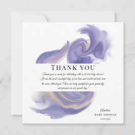 Lavender Watercolor Abstract Baby Shower サンキューカード