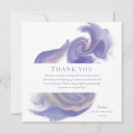 Lavender Watercolor Abstract Birthday サンキューカード