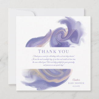 Lavender Watercolor Abstract Birthday サンキューカード