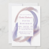 Lavender Watercolor Abstract  Birthday Invita 招待状 (正面)