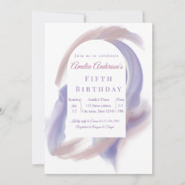 Lavender Watercolor Abstract  Birthday Invita 招待状