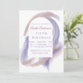 Lavender Watercolor Abstract  Birthday Invita 招待状 (スタンド正面)