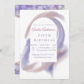 Lavender Watercolor Abstract  Birthday Invita 招待状 (正面/裏面)