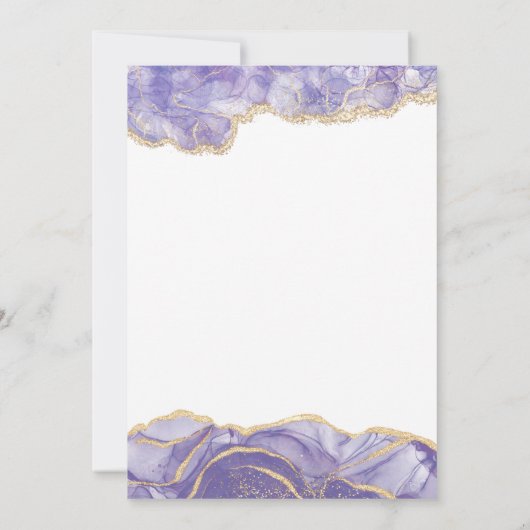Lavender Watercolor Abstract Birthday Invitation 招待状 (裏面)