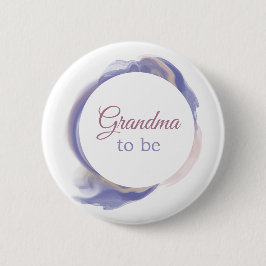 Lavender Watercolor Abstract Grandma to be 缶バッジ