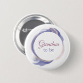 Lavender Watercolor Abstract Grandma to be 缶バッジ (正面&裏面)