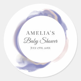 Lavender Watercolor Abstract Round Sticker ラウンドシール