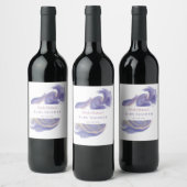 Lavender Watercolor Abstract Wine Bottle Label ワインラベル (ボトル)