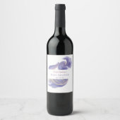 Lavender Watercolor Abstract Wine Bottle Label ワインラベル (正面)