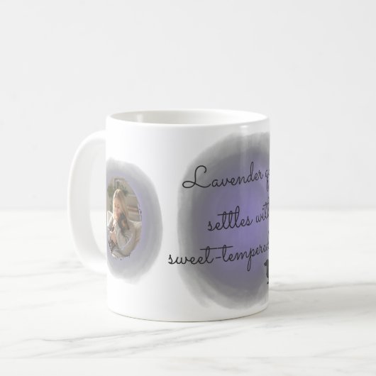 Lavender Watercolor Dachshund Custom Name コーヒーマグカップ (正面左)