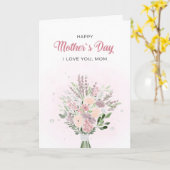 Lavender Watercolor Floral Mother's Day カード (黄色い花)