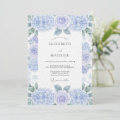 Lavender Watercolor Floral Romance Wedding 招待状 (スタンド正面)