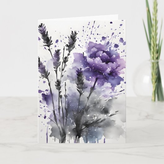 Lavender - Watercolor flowers カード (正面)