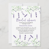 Lavender Watercolor Flowers Purple Bridal Shower  招待状 (正面)