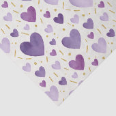 Lavender Watercolor Hearts with Gold Sparkle 薄葉紙 (詳細)