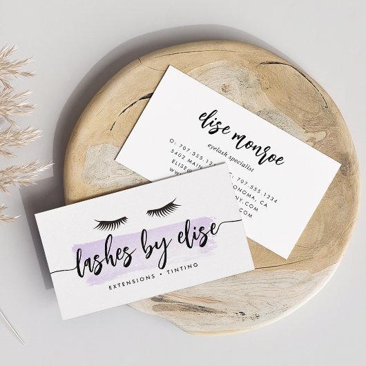 Lavender Watercolor Lash Services 名刺