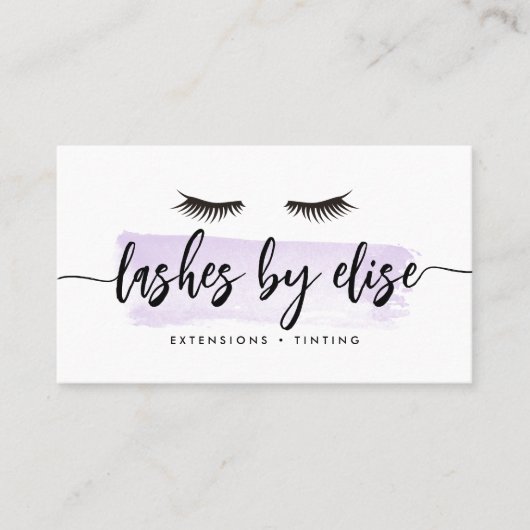 Lavender Watercolor Lash Services 名刺 (正面)