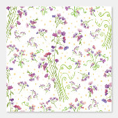 Lavender Watercolor Pattern Floral Art Print 壁紙 (正面)