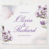 Lavender Watercolor– Personalized Floral スパークリングワインラベル (シングルラベル)