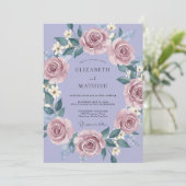 Lavender Watercolor Romantic Wedding 招待状 (スタンド正面)