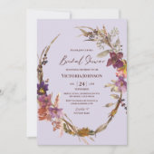Lavender Watercolor Wildflower Invitation 招待状 (正面)