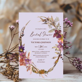 Lavender Watercolor Wildflower Invitation 招待状