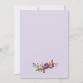Lavender Watercolor Wildflower Invitation 招待状 (裏面)
