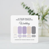 Lavender Wedding Color Palette Card 招待状 (スタンド正面)