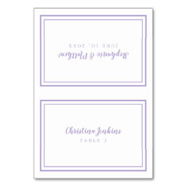 Lavender Wedding Custom Guest Place Card テーブルナンバー