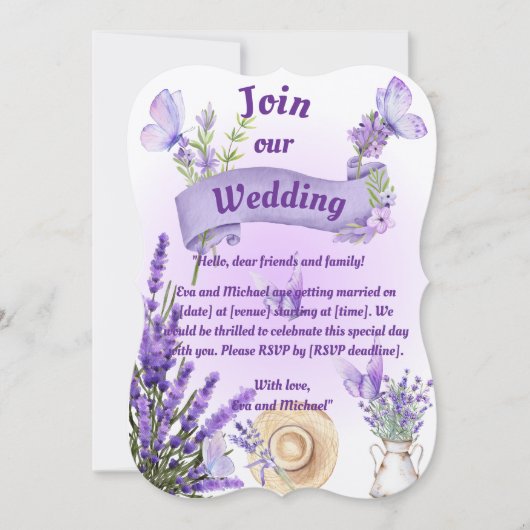 Lavender Wedding Invitation 招待状 (正面)