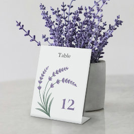 Lavender Wedding Table Number Pedestal Sign 台座サイン