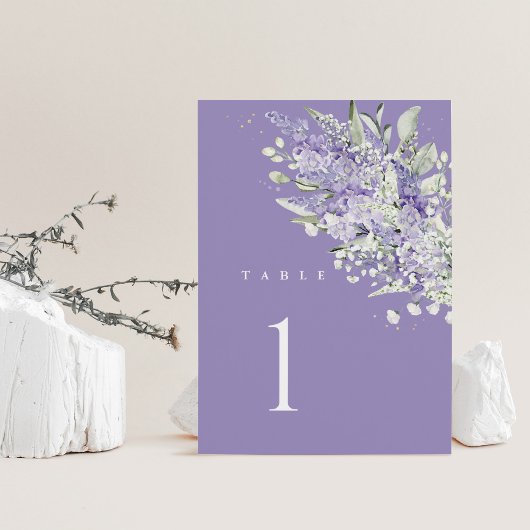 Lavender Wedding Table Numbers, Sage Green Floral