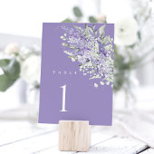 Lavender Wedding Table Numbers, Sage Green Floral