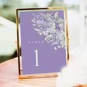 Lavender Wedding Table Numbers, Sage Green Floral