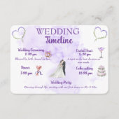 Lavender Wedding Timeline Enclosure Card エンクロージャーカード (正面)