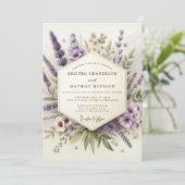 Lavender Whispering Flora Wedding 招待状 (スタンド正面)