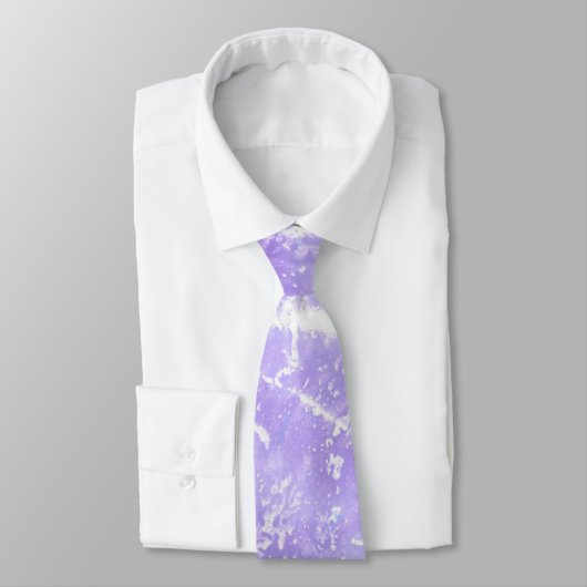 Lavender White Blue Abstract Print Neck Ties ネクタイ (タイ)