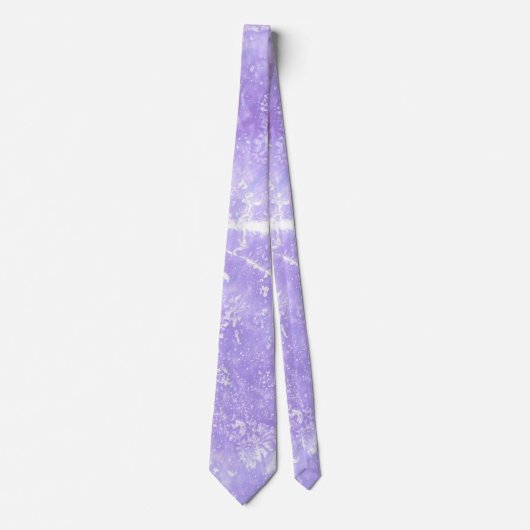 Lavender White Blue Abstract Print Neck Ties ネクタイ (正面)