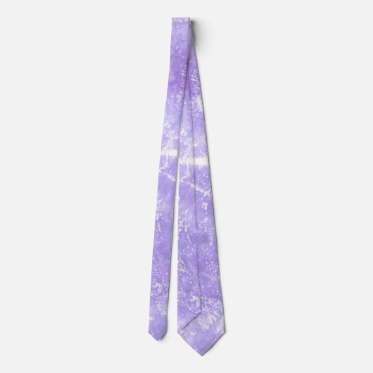Lavender White Blue Abstract Print Neck Ties ネクタイ (裏面)