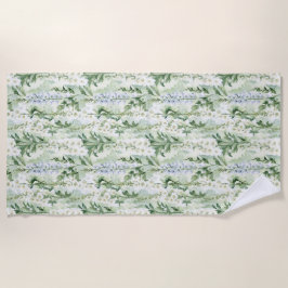 Lavender White Delphinium Flowers   ビーチタオル