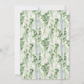 Lavender White Delphinium Flowers Birthday 招待状 (裏面)